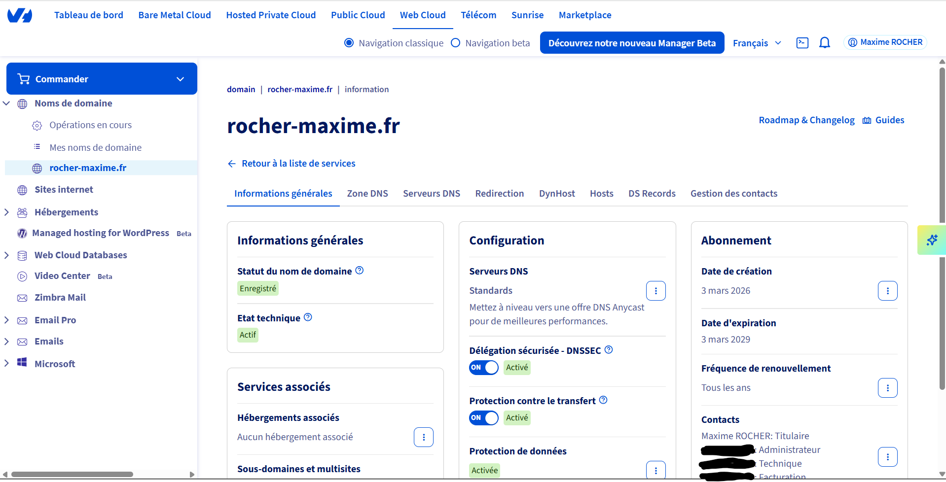 Le nom de domaine vue OVH
