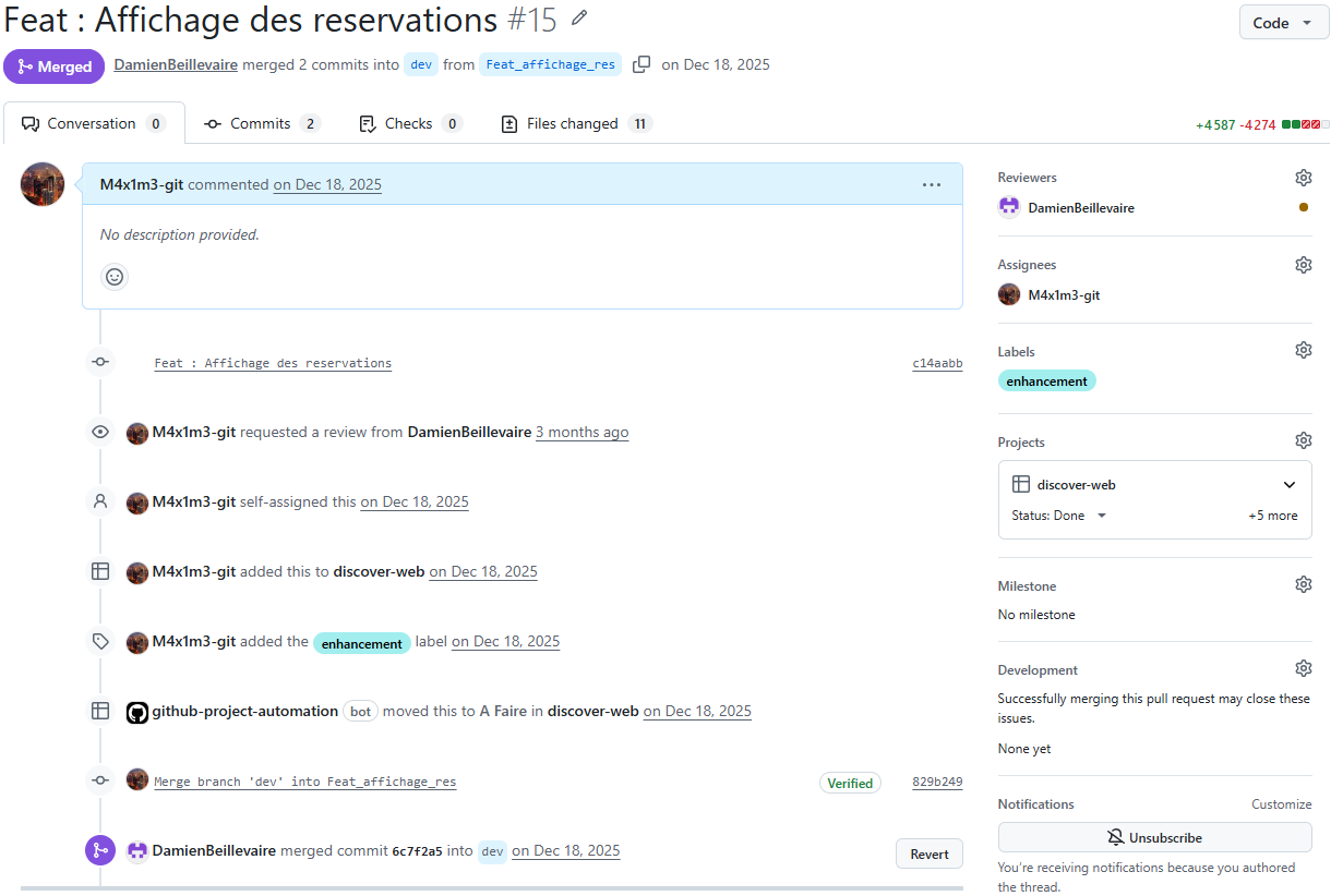 Pull request Discover Web