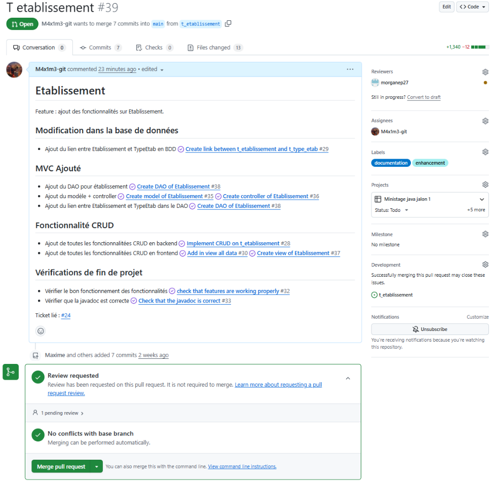 Exemple de pull request