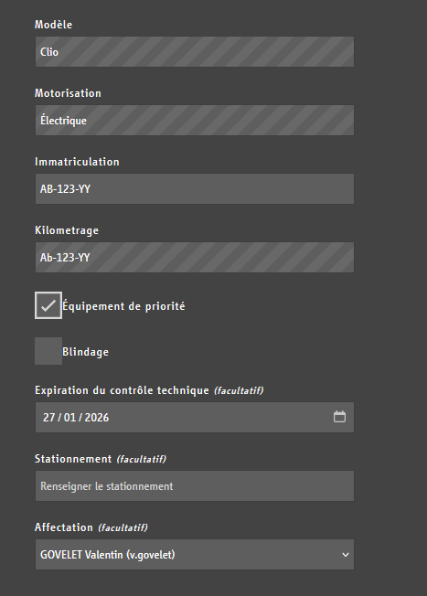 Résultat modification kilométrage