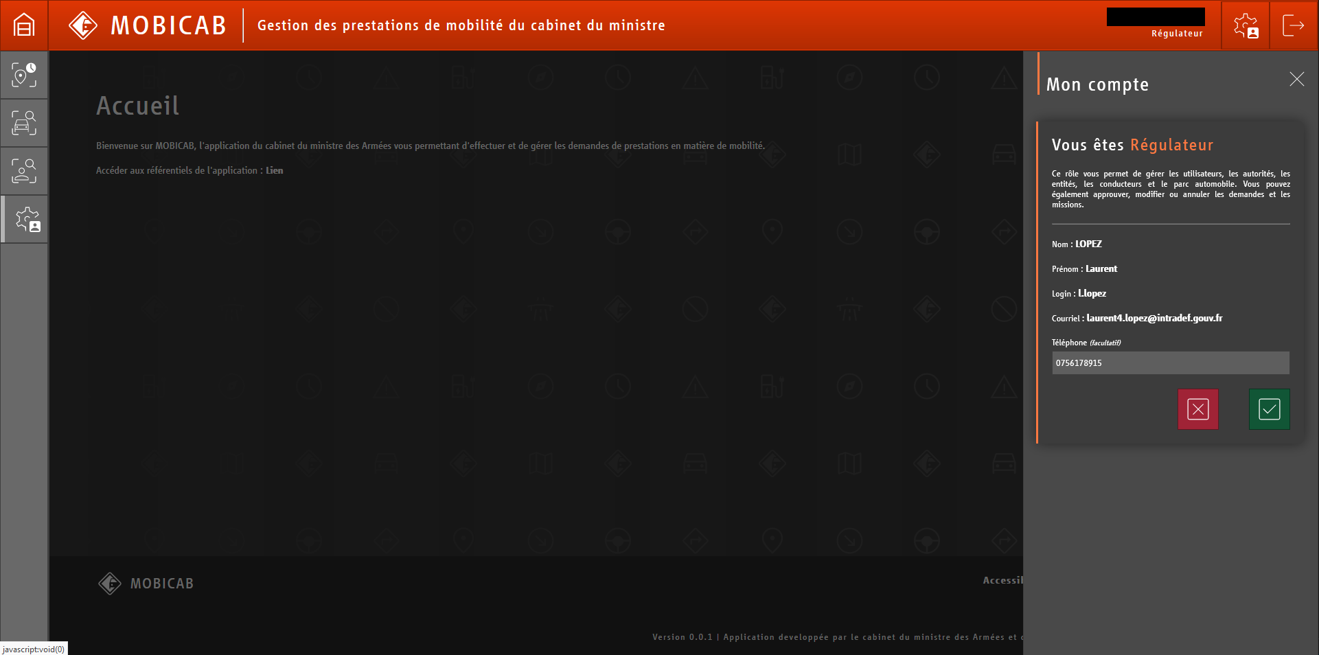 Repositionnement menu Mon compte à droite