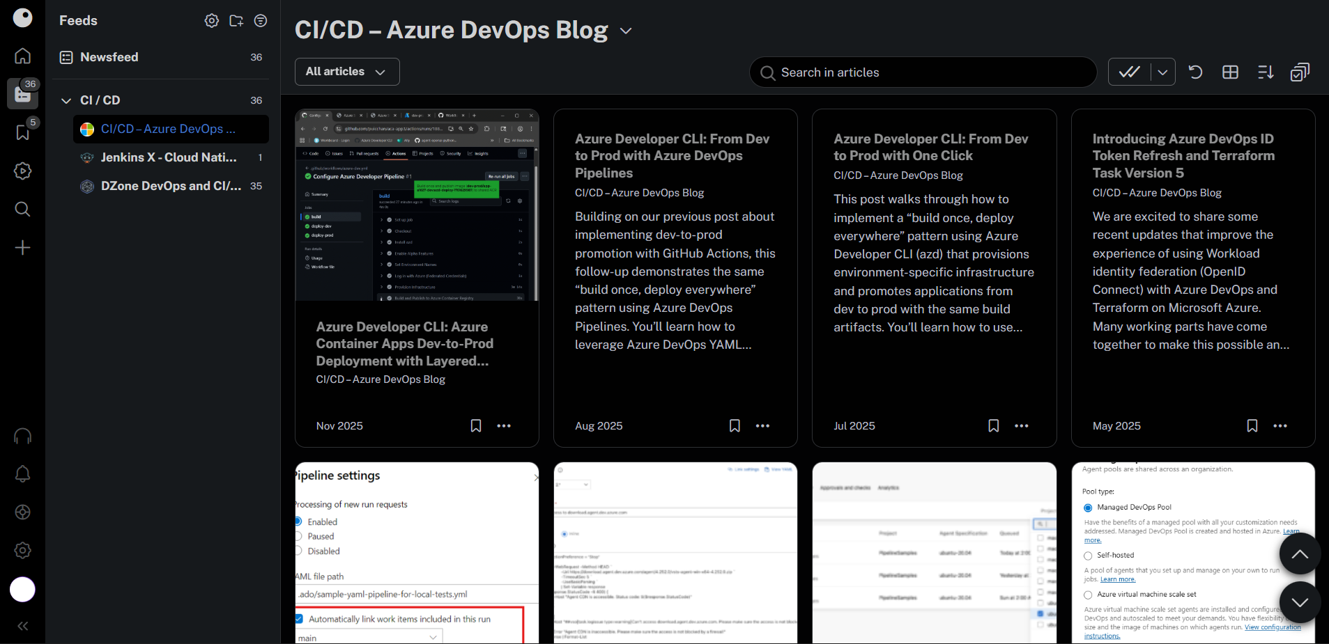 Affichage de inoreader